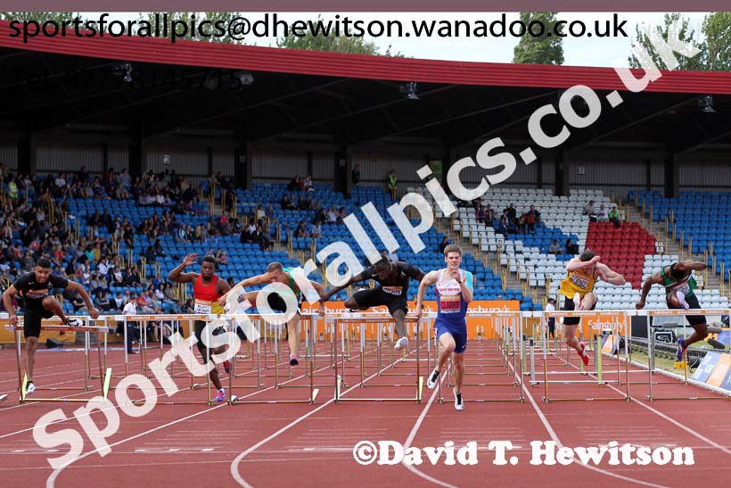 Mens 110 metres hurdles, Sainsbury's British Champs, Alexander Stadium, Birmingham. Photo: David T. Hewitson/Sprts for All Pics